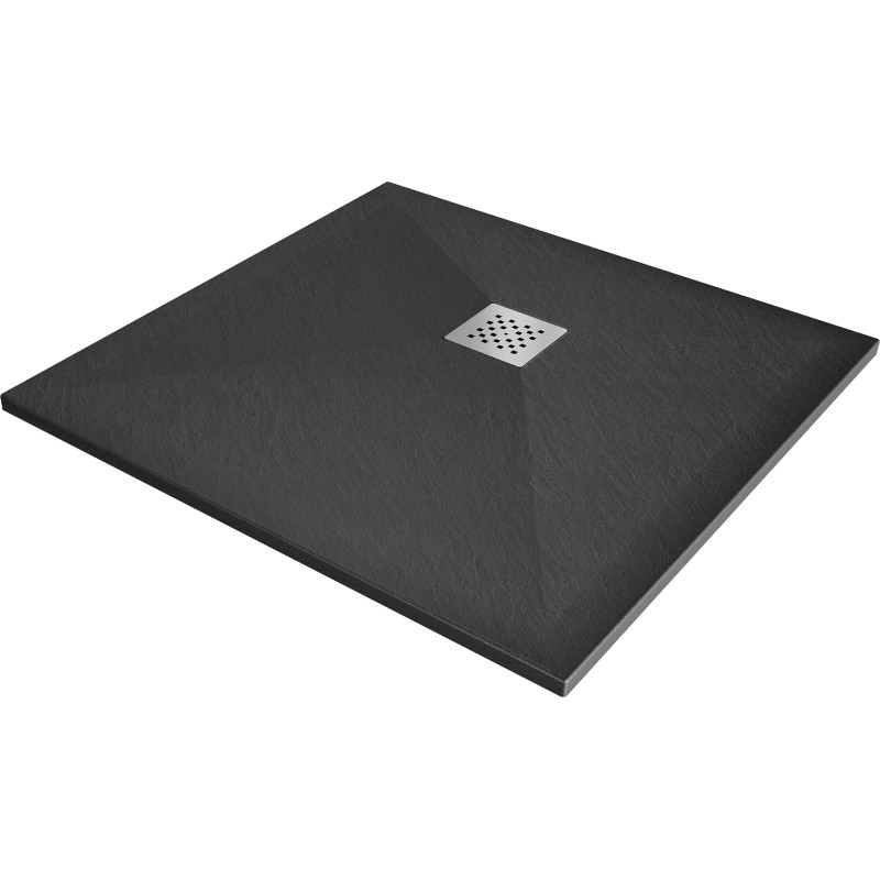 Mexen Stone+ brodzik kompozytowy kwadratowy 80 x 80 cm, antracyt - 44718080