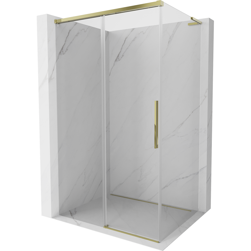 Mexen Rox L kabina prysznicowa rozsuwana 90 x 95 cm, transparent, złota - 8C2L-090-095-50-00