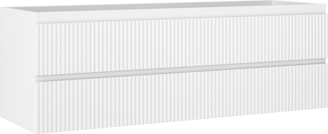 Mexen Rivel szafka łazienkowa podumywalkowa 140 cm, 2 szuflady, ryflowana , biała mat - 91A20-14047-2-BFF01