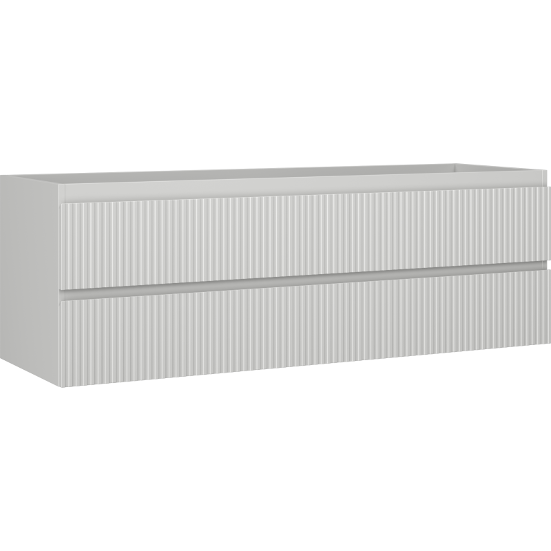Mexen Rivel szafka łazienkowa podumywalkowa 140 cm, 2 szuflady, ryflowana , szara mat - 91A20-14047-2-BFF62