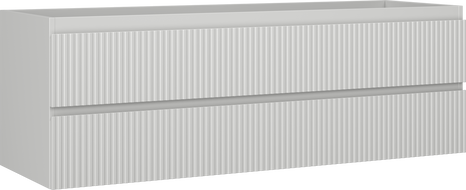 Mexen Rivel szafka łazienkowa podumywalkowa 140 cm, 2 szuflady, ryflowana , szara mat - 91A20-14047-2-BFF62