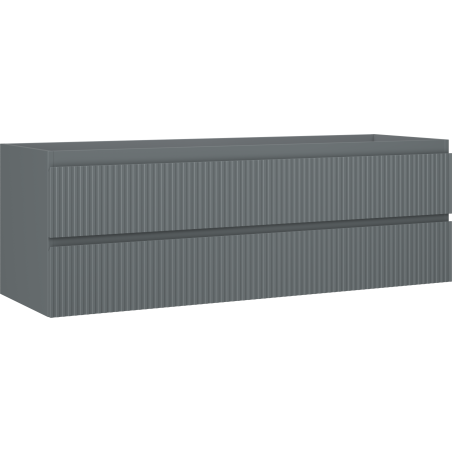 Mexen Rivel szafka łazienkowa podumywalkowa 140 cm, 2 szuflady, ryflowana , grafit mat - 91A20-14047-2-BFF66