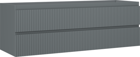Mexen Rivel szafka łazienkowa podumywalkowa 140 cm, 2 szuflady, ryflowana , grafit mat - 91A20-14047-2-BFF66