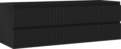 Mexen Rivel szafka łazienkowa podumywalkowa 140 cm, 2 szuflady, ryflowana , czarna mat - 91A20-14047-2-BFF71