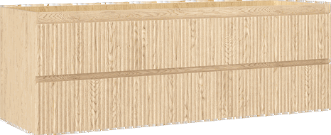 Mexen Rivel szafka łazienkowa podumywalkowa 140 cm, 2 szuflady, ryflowana , dąb - 91A20-14047-2-BFF81