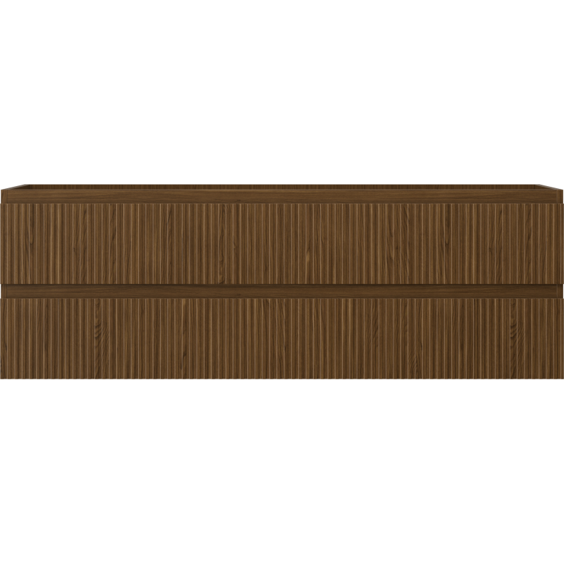 Mexen Rivel szafka łazienkowa podumywalkowa 140 cm, 2 szuflady, ryflowana , orzech - 91A20-14047-2-BFF86
