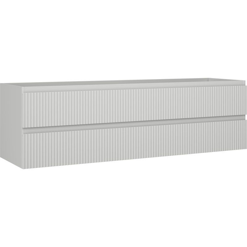 Mexen Rivel szafka łazienkowa podumywalkowa 160 cm, 2 szuflady, ryflowana , szara mat - 91A20-16047-2-BFF62