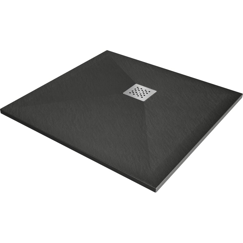 Mexen Stone+ brodzik kompozytowy kwadratowy 100 x 100 cm, antracyt - 44711010