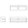 Mexen Rivel szafka łazienkowa podumywalkowa 160 cm, 2 szuflady, ryflowana , grafit mat - 91A20-16047-2-BFF66