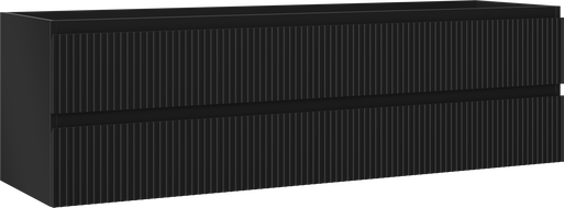 Mexen Rivel szafka łazienkowa podumywalkowa 160 cm, 2 szuflady, ryflowana , czarna mat - 91A20-16047-2-BFF71