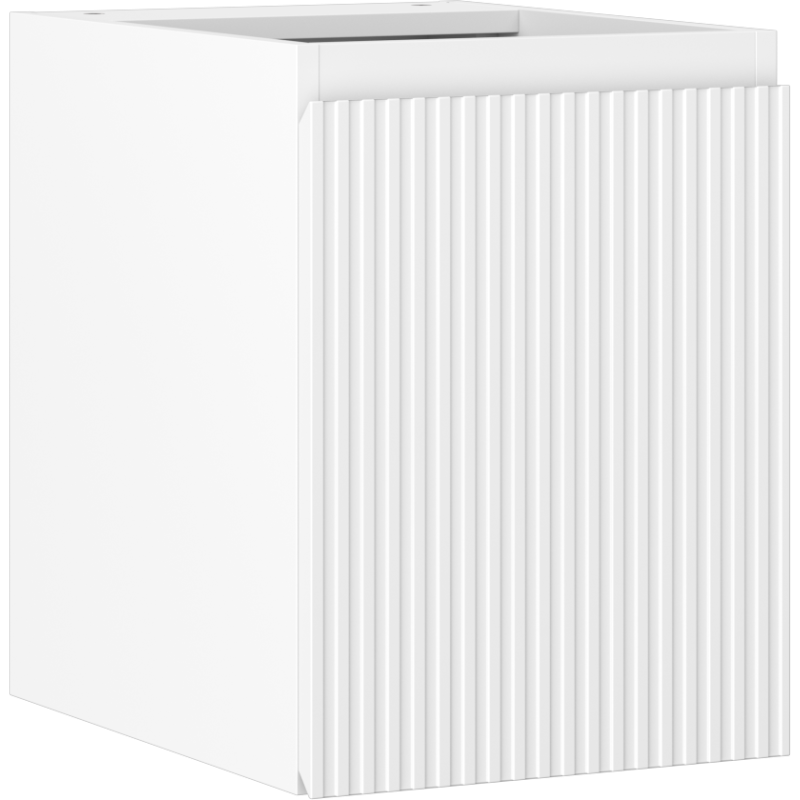 Mexen Rivel szafka łazienkowa podumywalkowa 35 cm, 1 drzwi, ryflowana, biała mat - 91A21-03547-1-BF01