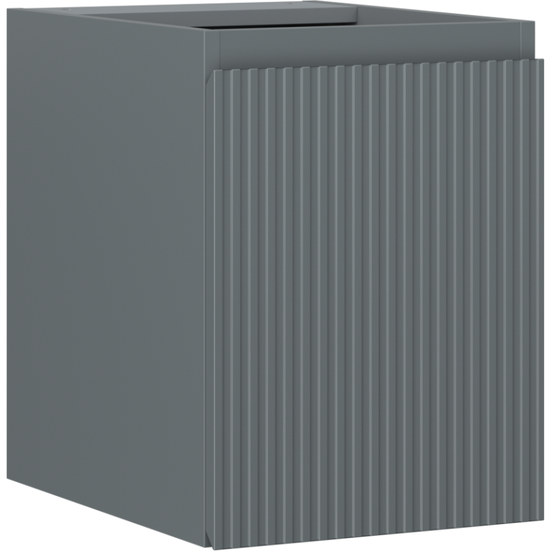 Mexen Rivel szafka łazienkowa podumywalkowa 35 cm, 1 drzwi, ryflowana, grafit mat - 91A21-03547-1-BF66