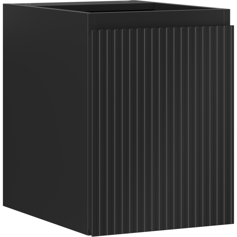 Mexen Rivel szafka łazienkowa podumywalkowa 35 cm, 1 drzwi, ryflowana, czarna mat - 91A21-03547-1-BF71