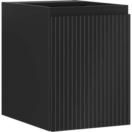 Mexen Rivel szafka łazienkowa podumywalkowa 35 cm, 1 drzwi, ryflowana, czarna mat - 91A21-03547-1-BF71