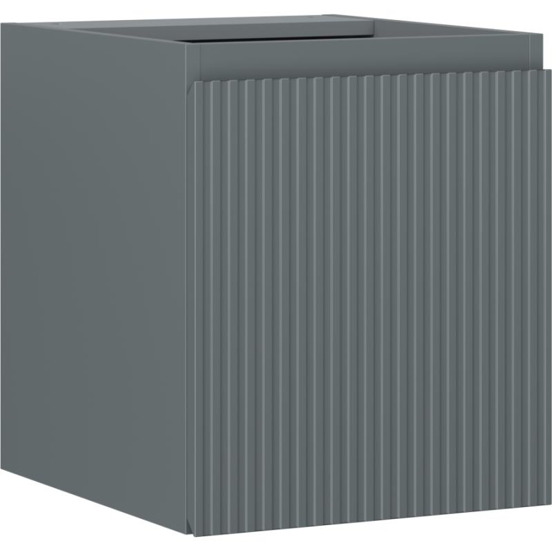 Mexen Rivel szafka łazienkowa podumywalkowa 40 cm, 1 drzwi, ryflowana, grafit mat - 91A21-04047-1-BF66