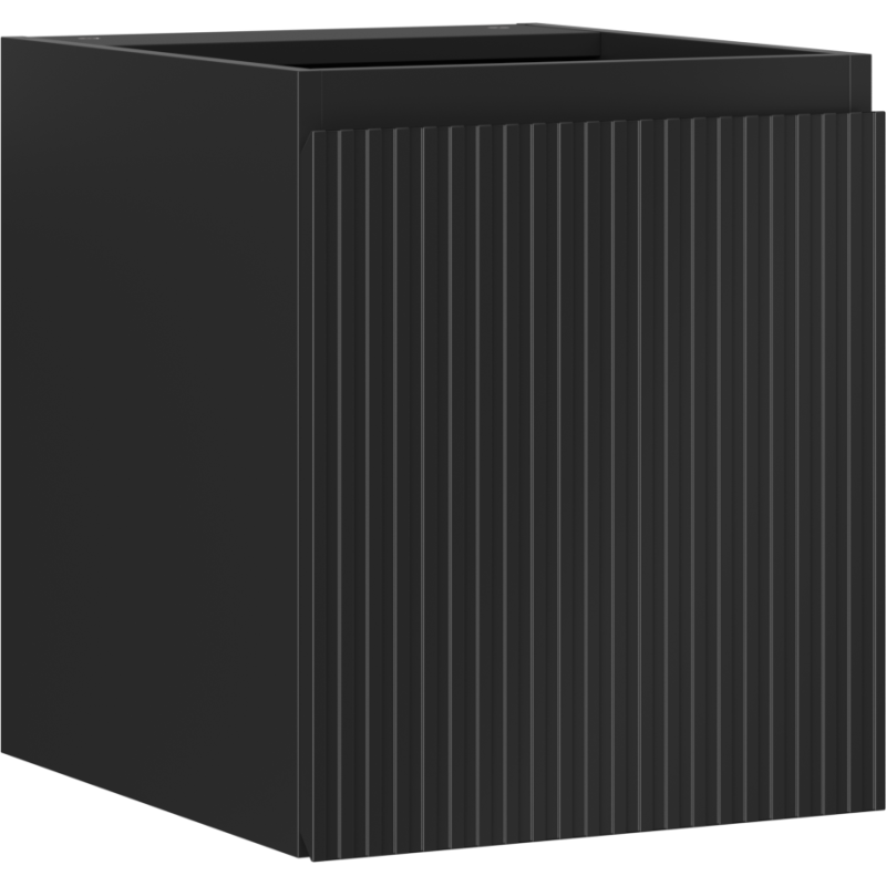 Mexen Rivel szafka łazienkowa podumywalkowa 40 cm, 1 drzwi, ryflowana, czarna mat - 91A21-04047-1-BF71