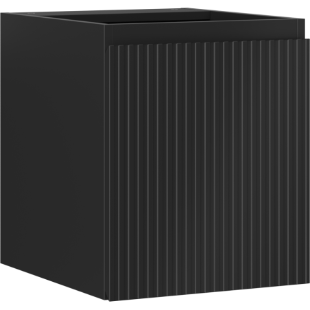 Mexen Rivel szafka łazienkowa podumywalkowa 40 cm, 1 drzwi, ryflowana, czarna mat - 91A21-04047-1-BF71