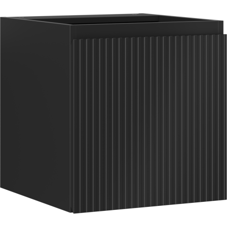 Mexen Rivel szafka łazienkowa podumywalkowa 45 cm, 1 drzwi, ryflowana, czarny mat - 91A21-04547-1-BF71