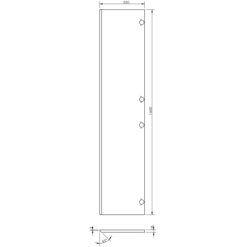 Mexen Rivel słupek łazienkowy 35 cm, 1 drzwi, ryflowany, szary mat - 91A21-03016-1-BF62