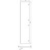 Mexen Rivel słupek łazienkowy 35 cm, 1 drzwi, ryflowany, grafit mat - 91A21-03016-1-BF66