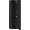 Mexen Rivel słupek łazienkowy 35 cm, 2 drzwi, ryflowany, czarny mat - 91A21-03016-2-BF71