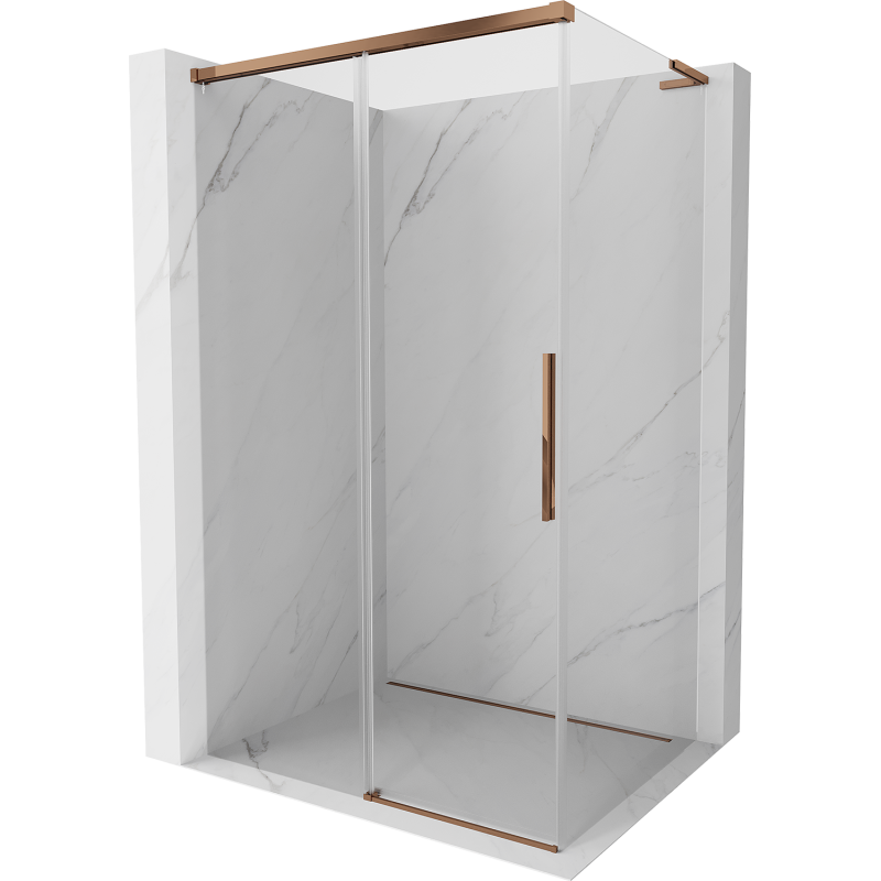Mexen Rox L kabina prysznicowa rozsuwana 120 x 85 cm, transparent, różowe złoto - 8C2L-120-085-60-00