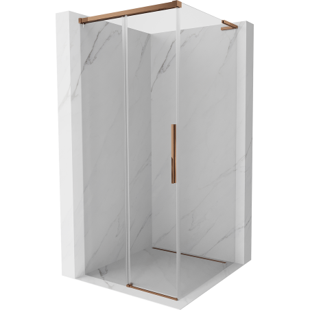 Mexen Rox L kabina prysznicowa rozsuwana 90 x 90 cm, transparent, różowe złoto - 8C2L-090-090-60-00