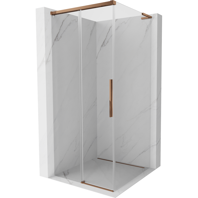 Mexen Rox L kabina prysznicowa rozsuwana 95 x 95 cm, transparent, różowe złoto - 8C2L-095-095-60-00