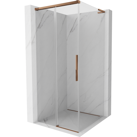 Mexen Rox L kabina prysznicowa rozsuwana 95 x 95 cm, transparent, różowe złoto - 8C2L-095-095-60-00