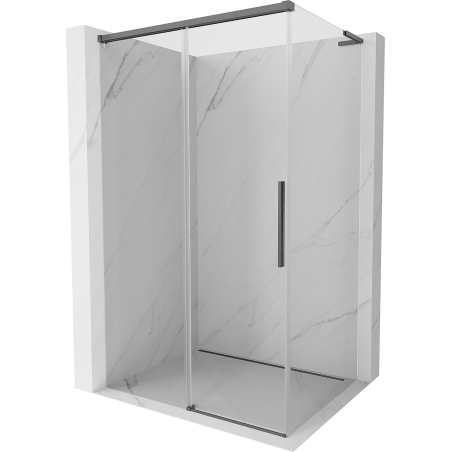 Mexen Rox L kabina prysznicowa rozsuwana 90 x 80 cm, transparent, gun gray szczotkowany - 8C2L-090-080-66-00