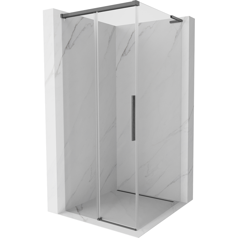 Mexen Rox L kabina prysznicowa rozsuwana 90 x 90 cm, transparent, gun gray szczotkowany - 8C2L-090-090-66-00