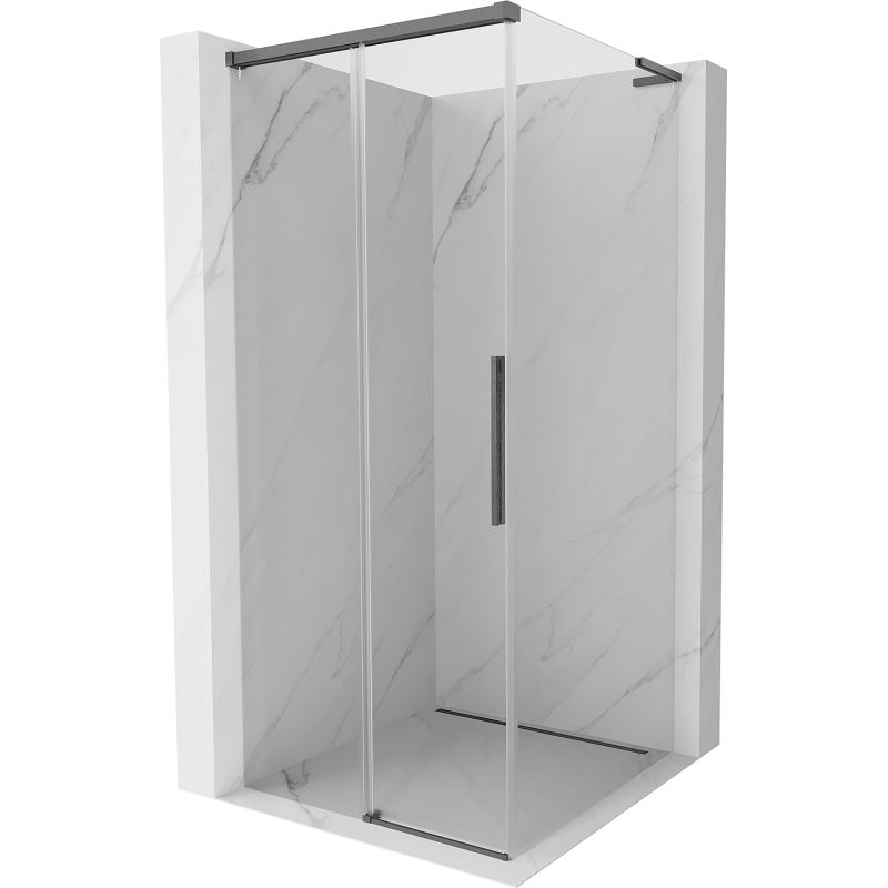 Mexen Rox L kabina prysznicowa rozsuwana 110 x 110 cm, transparent, gun gray szczotkowany - 8C2L-110-110-66-00