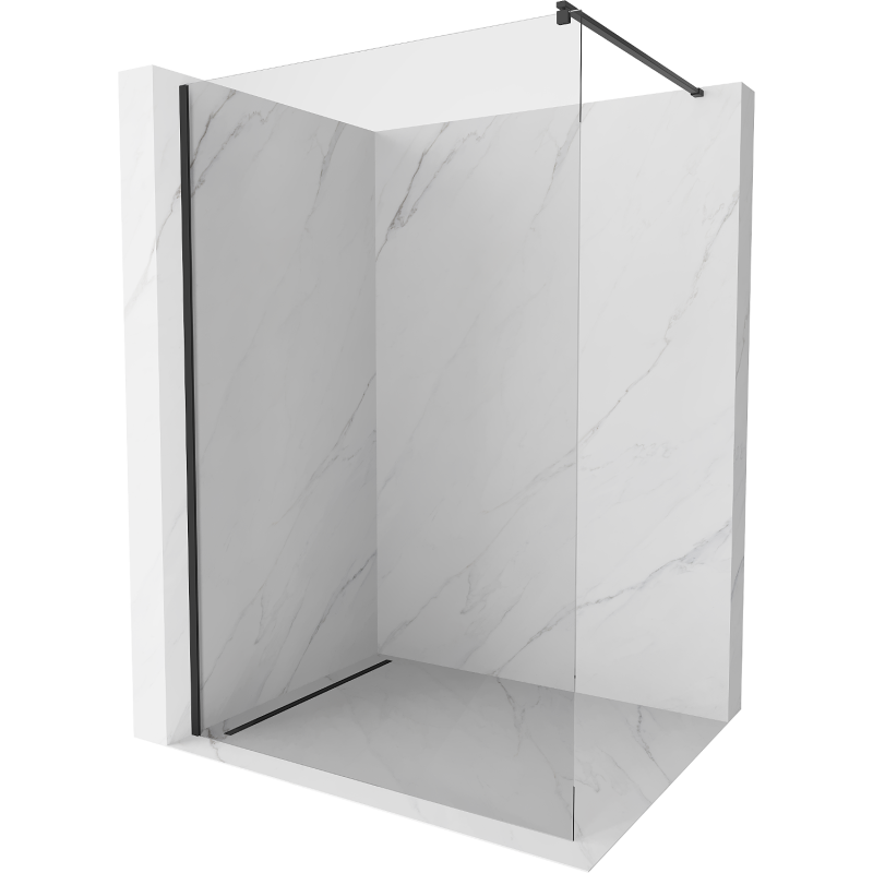 Mexen Kioto ścianka prysznicowa Walk-in 50 x 200 cm, transparent 8 mm, czarna - 800-050-101-70-00