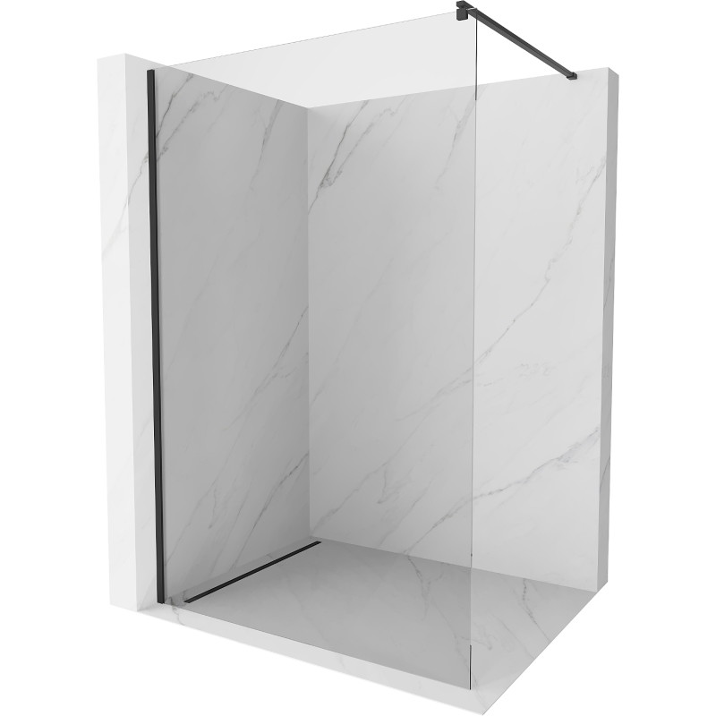 Mexen Kioto ścianka prysznicowa Walk-in 90 x 200 cm, transparent 8 mm, czarna - 800-090-101-70-00