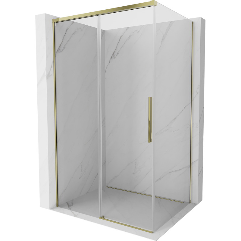 Mexen Rox kabina prysznicowa rozsuwana 150 x 80 cm, transparent, złota - 8C2-150-080-50-00