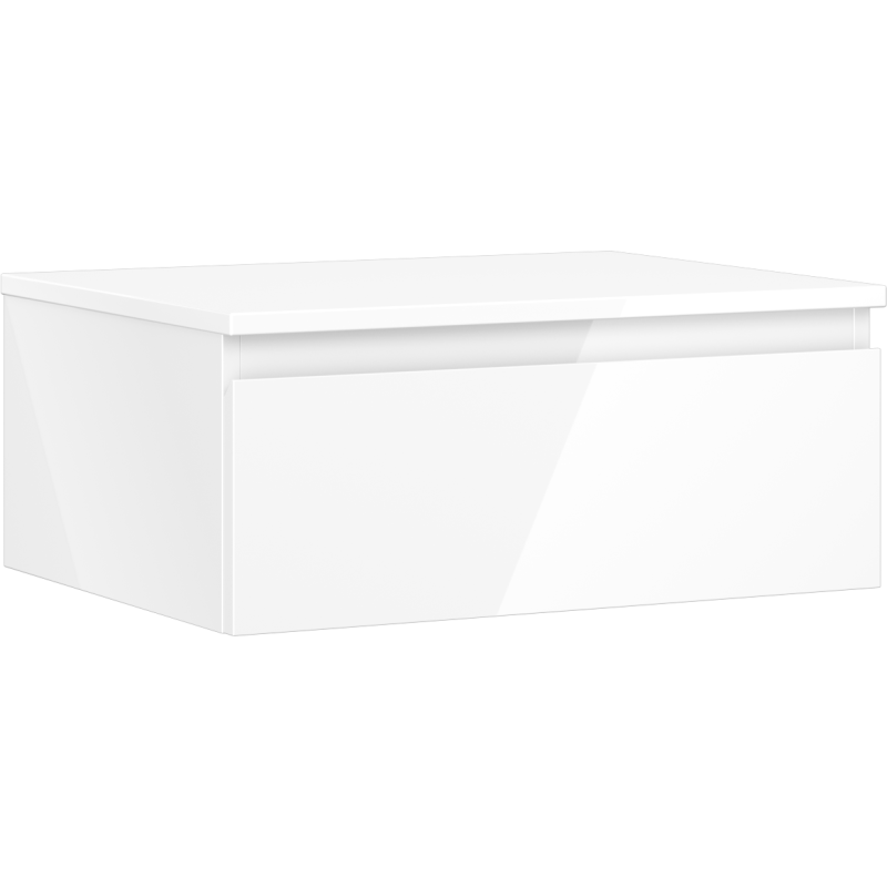 Mexen Orio szafka łazienkowa podumywalkowa 60 cm z blatem, 1 szuflada, biała połysk - 91A10-06023-1-BFC00