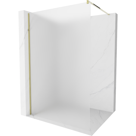 Mexen Kioto ścianka prysznicowa Walk-in 90 x 200 cm, szron 8 mm, złota - 800-090-101-50-30