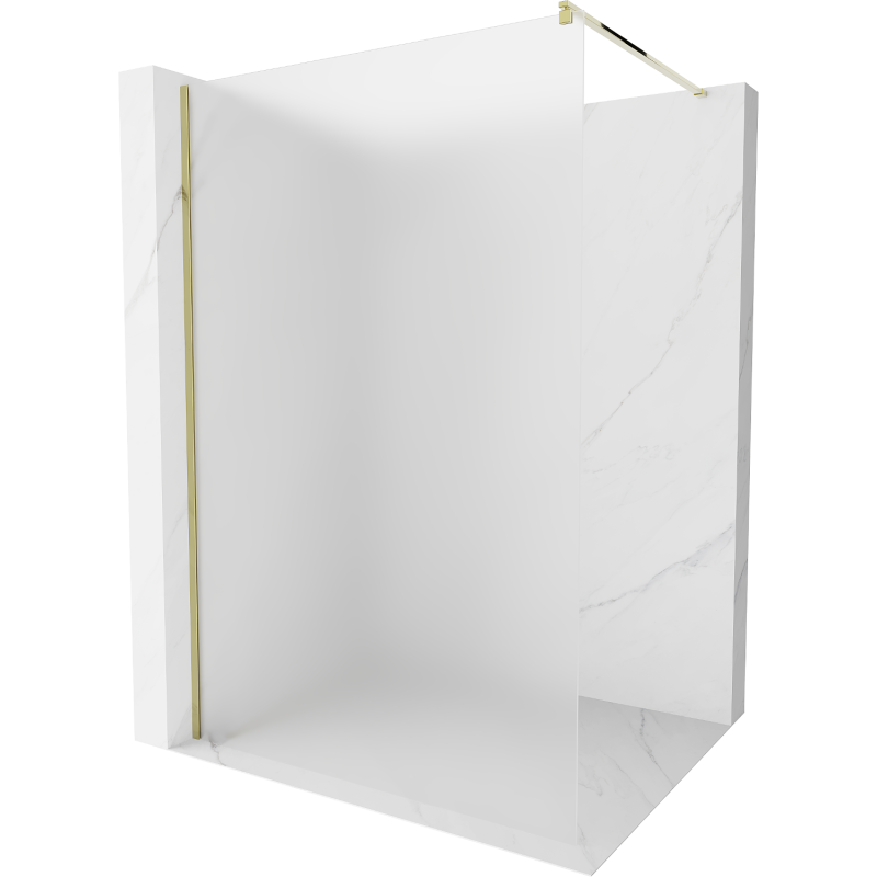 Mexen Kioto ścianka prysznicowa Walk-in 100 x 200 cm, szron 8 mm, złota - 800-100-101-50-30