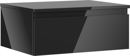 Mexen Orio szafka łazienkowa podumywalkowa 60 cm z blatem, 1 szuflada,  czarna połysk - 91A10-06023-1-BFC70