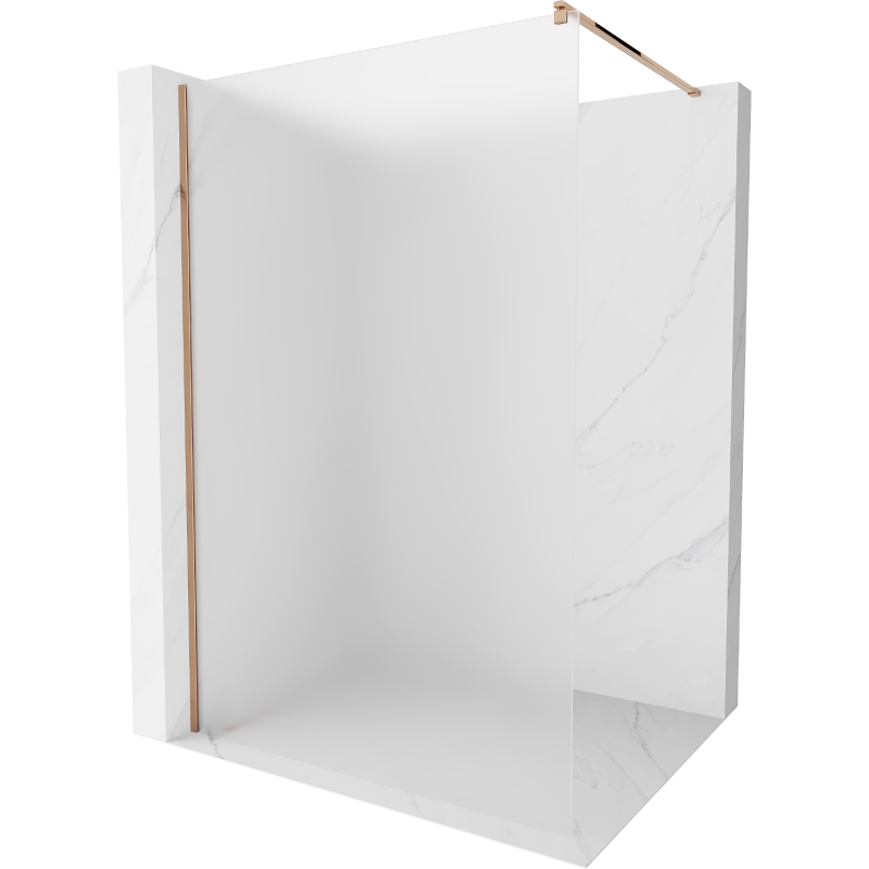 Mexen Kioto ścianka prysznicowa Walk-in 90 x 200 cm, szron 8 mm, różowe złoto - 800-090-101-60-30
