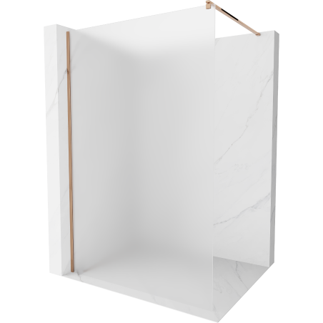 Mexen Kioto ścianka prysznicowa Walk-in 90 x 200 cm, szron 8 mm, różowe złoto - 800-090-101-60-30