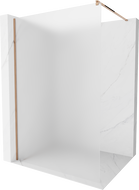 Mexen Kioto ścianka prysznicowa Walk-in 90 x 200 cm, szron 8 mm, różowe złoto - 800-090-101-60-30