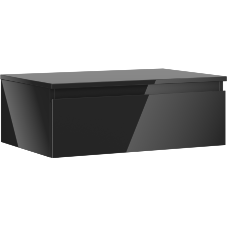 Mexen Orio szafka łazienkowa podumywalkowa 70 cm z blatem, 1 szuflada, czarna połysk - 91A10-07023-1-BFC70