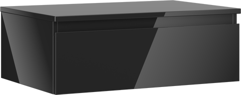 Mexen Orio szafka łazienkowa podumywalkowa 70 cm z blatem, 1 szuflada, czarna połysk - 91A10-07023-1-BFC70