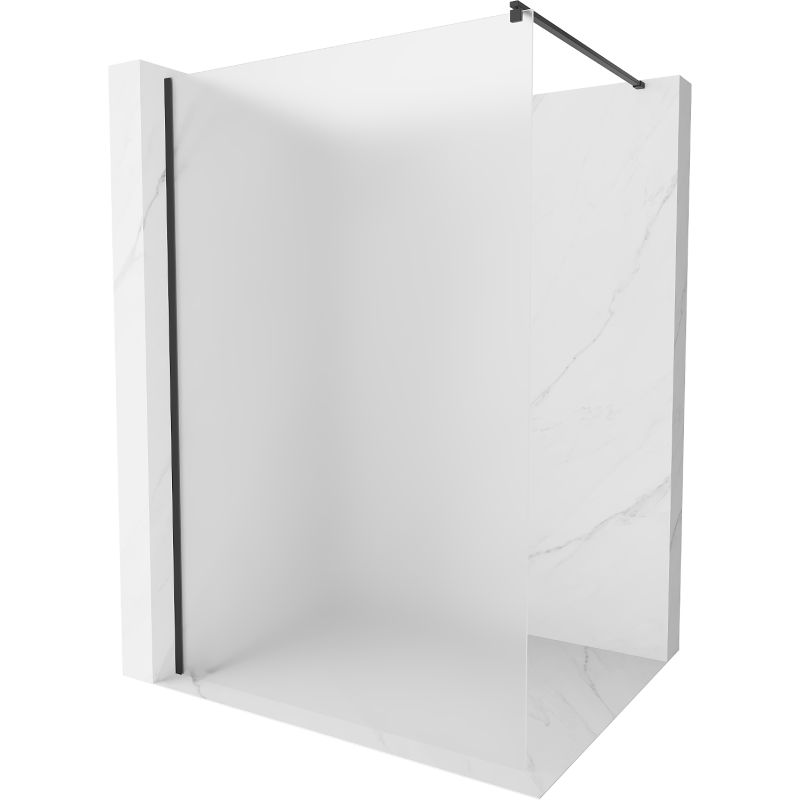 Mexen Kioto ścianka prysznicowa Walk-in 70 x 200 cm, szron 8 mm, czarna - 800-070-101-70-30