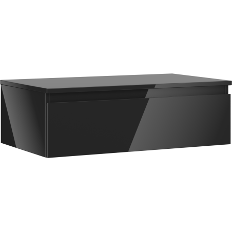 Mexen Orio szafka łazienkowa podumywalkowa 80 cm z blatem, 1 szuflada, czarna połysk - 91A10-08023-1-BFC70