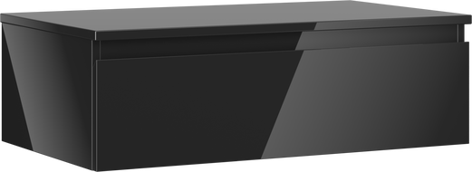 Mexen Orio szafka łazienkowa podumywalkowa 80 cm z blatem, 1 szuflada, czarna połysk - 91A10-08023-1-BFC70