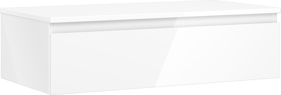 Mexen Orio szafka łazienkowa podumywalkowa 90 cm z blatem, 1 szuflada, biała połysk - 91A10-09023-1-BFC00