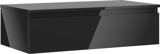 Mexen Orio szafka łazienkowa podumywalkowa 90 cm z blatem, 1 szuflada, czarna połysk - 91A10-09023-1-BFC70