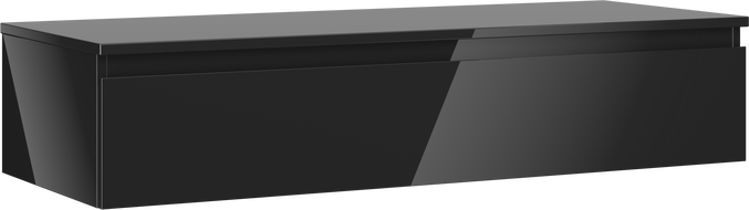 Mexen Orio szafka łazienkowa podumywalkowa 120 cm z blatem, 1 szuflada, czarna połysk - 91A10-12023-1-BFC70
